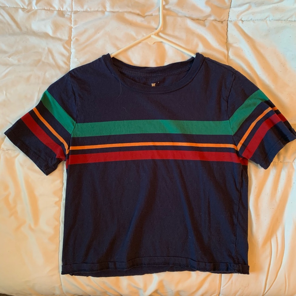 PAC sun crop tee shirt striped
